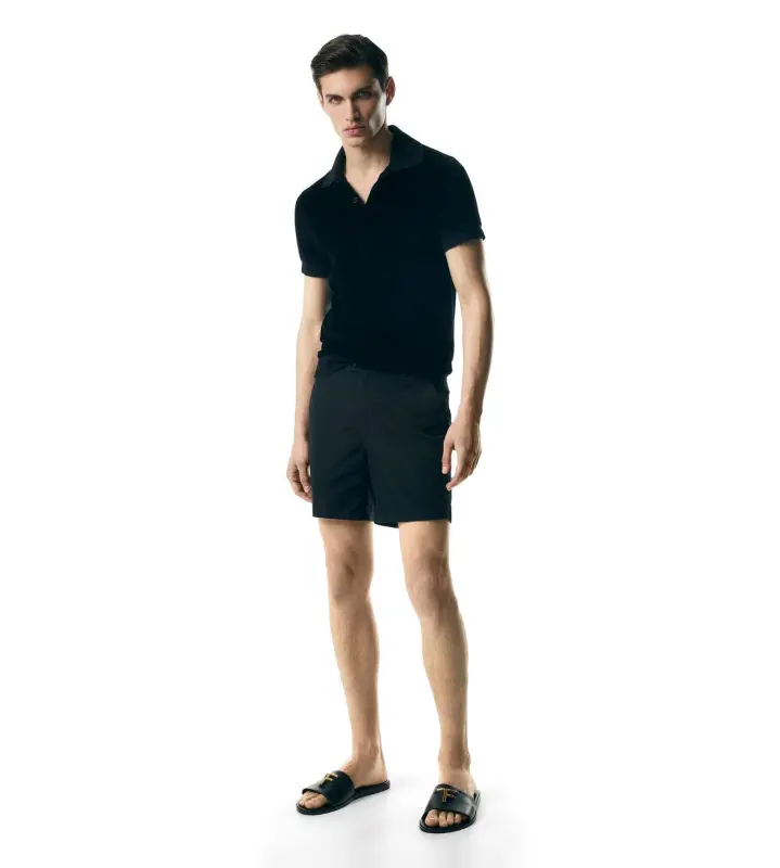 MODAL VELOUR POLO BLACK online